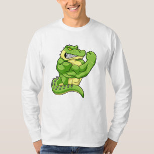 Krokodil als Bodybuilder met grote spieren T-shirt