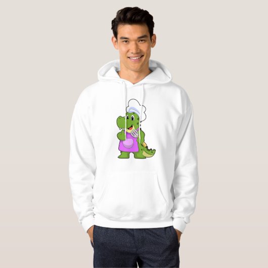 Krokodil als Cook met spatula Hoodie (Voorkant volledig)