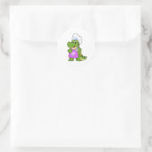 Krokodil als Cook met spatula Ronde Sticker (Tas)
