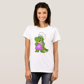 Krokodil als Cook met spatula T-shirt (Voorkant volledig)