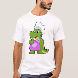 Krokodil als Cook met spatula T-shirt