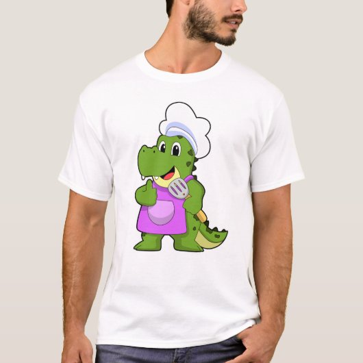 Krokodil als Cook met spatula T-shirt (Voorkant)