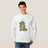 Krokodil als Cook met spatula T-shirt (Voorkant volledig)