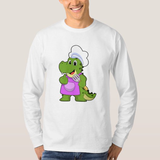 Krokodil als Cook met spatula T-shirt (Voorkant)