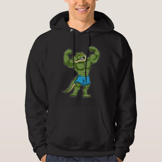 Krokodil als extreem Bodybuilder Hoodie (Voorkant)