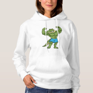 Krokodil als extreem Bodybuilder Hoodie