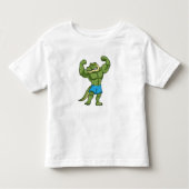 Krokodil als extreem Bodybuilder Kinder Shirts (Voorkant)