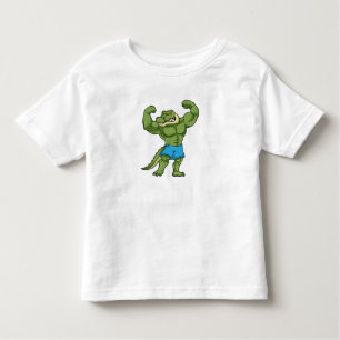 Krokodil als extreem Bodybuilder Kinder Shirts