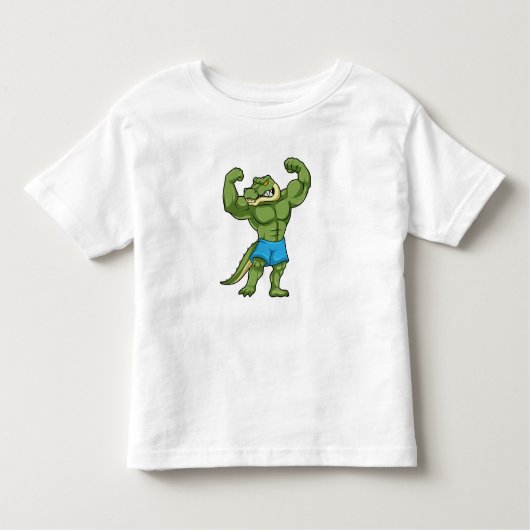 Krokodil als extreem Bodybuilder Kinder Shirts (Voorkant)