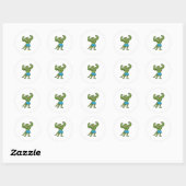 Krokodil als extreem Bodybuilder Ronde Sticker (Vel)