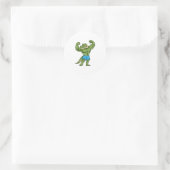 Krokodil als extreem Bodybuilder Ronde Sticker (Tas)