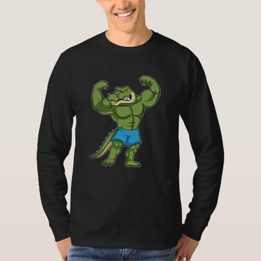 Krokodil als extreem Bodybuilder T-shirt (Voorkant)