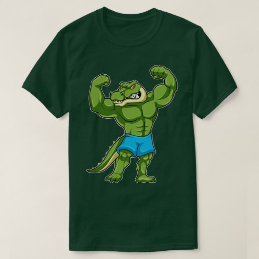 Krokodil als extreem Bodybuilder T-shirt (Design voorkant)