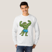Krokodil als extreem Bodybuilder T-shirt (Voorkant volledig)