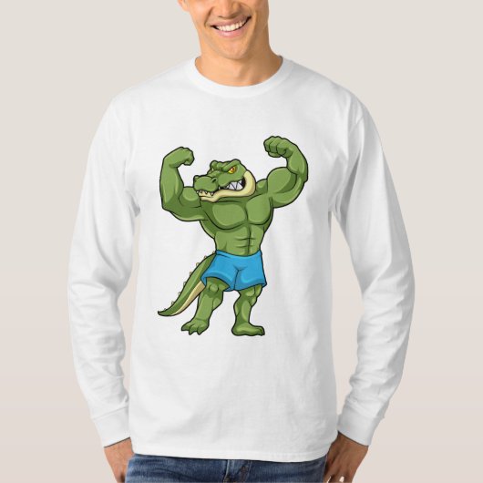 Krokodil als extreem Bodybuilder T-shirt (Voorkant)