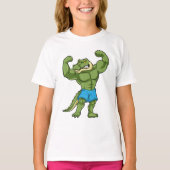 Krokodil als extreem Bodybuilder T-shirt (Voorkant)