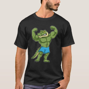 Krokodil als extreem Bodybuilder T-shirt