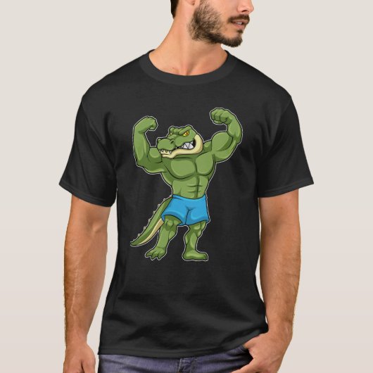 Krokodil als extreem Bodybuilder T-shirt (Voorkant)