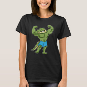 Krokodil als extreem Bodybuilder T-shirt