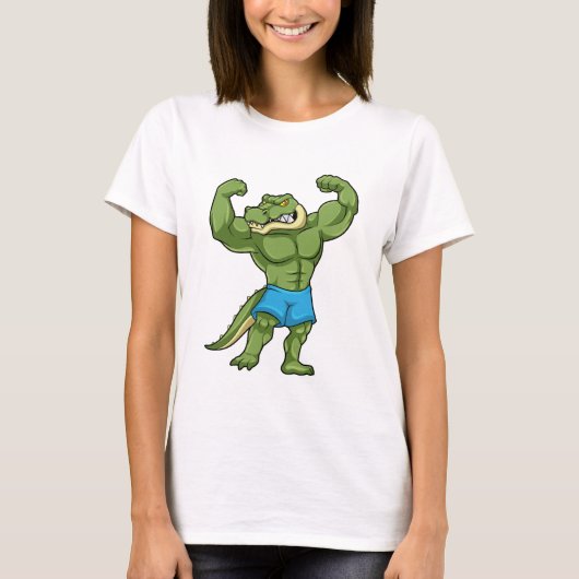Krokodil als extreem Bodybuilder T-shirt (Voorkant)