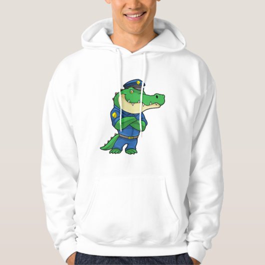 Krokodil als politieagent met politieuniform hoodie (Voorkant)
