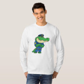 Krokodil als politieagent met politieuniform t-shirt (Voorkant volledig)