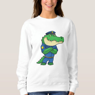 Krokodil als politieagent met politieuniform trui