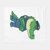 Krokodil als politieagent met uniform fleece deken (Voorkant (Horizontaal))