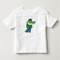 Krokodil als politieagent met uniform