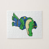 Krokodil als politieagent met uniform legpuzzel (Horizontaal)