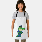 Krokodil als politieagent met uniform schort (Insitu)