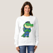 Krokodil als politieagent met uniform trui (Voorkant volledig)
