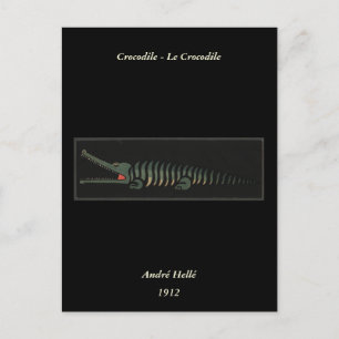 Krokodil - Antiquarian Colorful Book Illustration Briefkaart