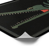 Krokodil - Antiquarian Colorful Book Illustration Poster (Hoek)