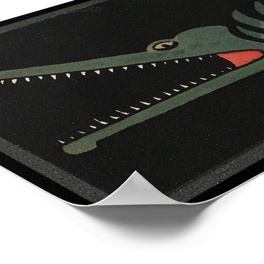 Krokodil - Antiquarian Colorful Book Illustration Poster (Hoek)