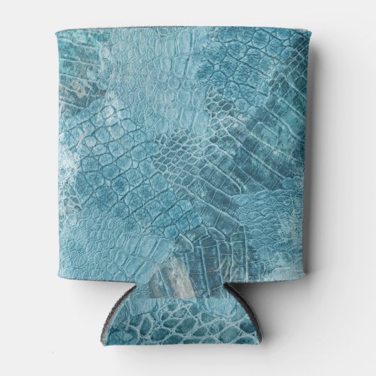 Krokodil Batik: Textured Fabric Art Blikjeskoeler (Voorkant)