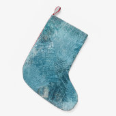 Krokodil Batik: Textured Fabric Art Kleine Kerstsok (Voorkant (Hangend))