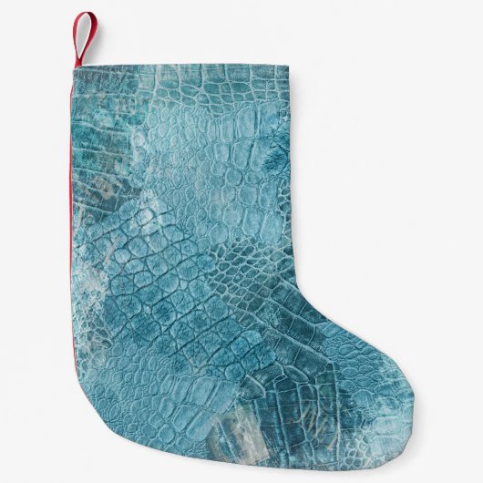 Krokodil Batik: Textured Fabric Art Kleine Kerstsok (Voorkant)