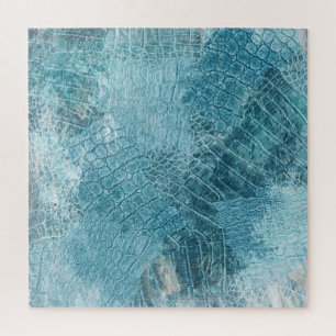 Krokodil Batik: Textured Fabric Art Legpuzzel