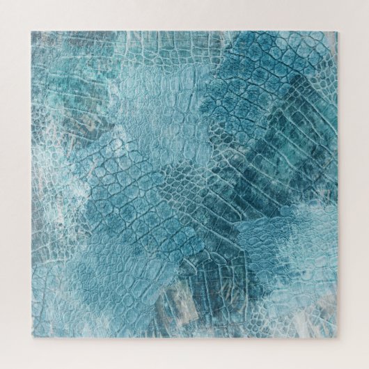 Krokodil Batik: Textured Fabric Art Legpuzzel (Verticaal)