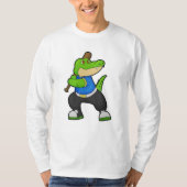 Krokodil bij honkbal met honkbalknuppel t-shirt (Voorkant)
