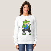 Krokodil bij honkbal met honkbalknuppel trui (Voorkant volledig)