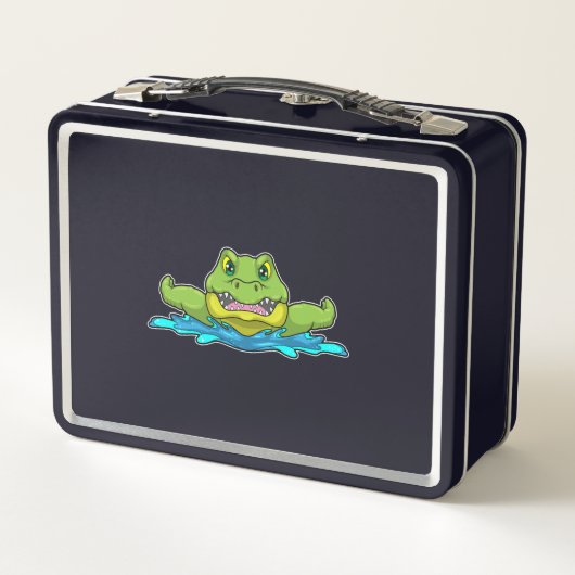 krokodil bij zwemmen in water (Achterkant)