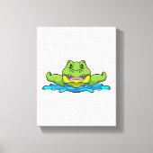 krokodil bij zwemmen in water canvas afdruk (Voorkant)
