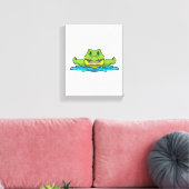 krokodil bij zwemmen in water canvas afdruk (Insitu (Woonkamer))