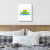 krokodil bij zwemmen in water canvas afdruk (Insitu (Slaapkamer))