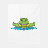 krokodil bij zwemmen in water fleece deken (Voorkant)