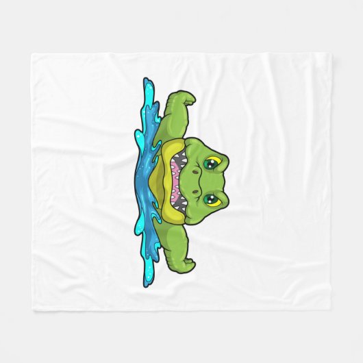 krokodil bij zwemmen in water fleece deken (Voorkant (Horizontaal))