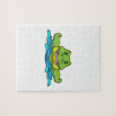 krokodil bij zwemmen in water legpuzzel (Horizontaal)