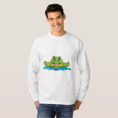krokodil bij zwemmen in water t-shirt (Voorkant volledig)